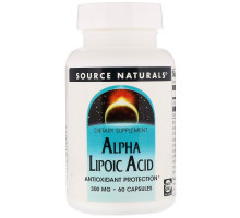 Source Naturals, Альфа-липоевая кислота, 300 мг, 60 капсул