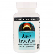 Source Naturals, Альфа-липоевая кислота, 300 мг, 60 капсул