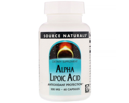 Source Naturals, Альфа-липоевая кислота, 300 мг, 60 капсул Source Naturals, Альфа-липоевая кислота, 300 мг, 60 капсул