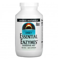 Source Naturals, Daily Essential Enzymes, Digestive Aid, 500 mg, 360 Capsules