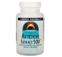 Source Naturals, Экстракт артишока 500, 180 таблеток