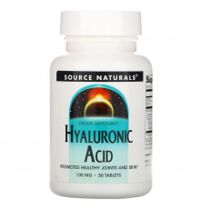 Source Naturals, Гиалуроновая кислота, 100 мг, 30 таблеток