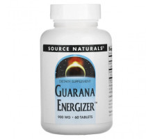 Зеленый кофе и гуарана Source Naturals, Guarana Energizer, 900 мг, 60 таблеток