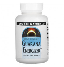 Зеленый кофе и гуарана Source Naturals, Guarana Energizer, 900 мг, 60 таблеток