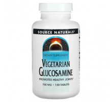 Для мышц и суставов Source Naturals, Вегетарианский глюкозамин, 750 мг, 120 таблеток