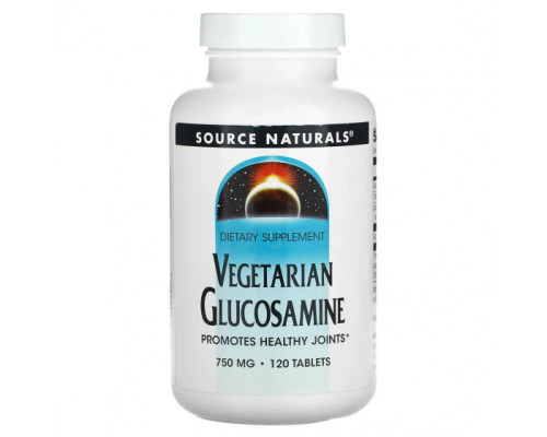Для мышц и суставов Source Naturals, Вегетарианский глюкозамин, 750 мг, 120 таблеток Для мышц и суставов Source Naturals, Вегетарианский глюкозамин, 750 мг, 120 таблеток