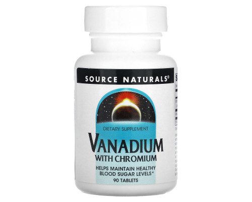 Source Naturals, Ванадий с хромом, 90 таблеток Source Naturals, Ванадий с хромом, 90 таблеток
