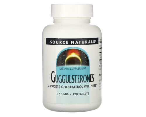 Source Naturals, Гуггулстероны, 37,5 мг, 120 таблеток Source Naturals, Гуггулстероны, 37,5 мг, 120 таблеток
