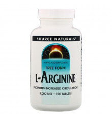 Source Naturals, L-аргинин, Свободная форма, 1000 мг, 100 таблеток