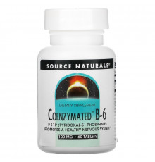 Source Naturals, Коферментный B-6, 100 мг, 60 таблеток