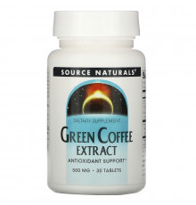Source Naturals, Экстракт зелёного кофе, 500 мг, 30 таблеток