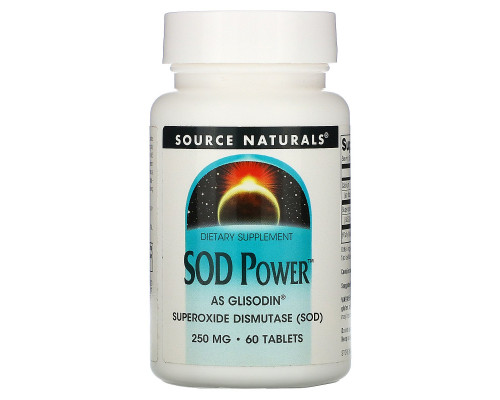 Source Naturals, SOD Power, 250 мг, 60 таблеток Source Naturals, SOD Power, 250 мг, 60 таблеток