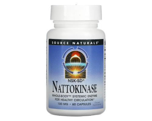 Source Naturals, Nattokinase, 100 mg, 60 Capsules Source Naturals, Nattokinase, 100 mg, 60 Capsules