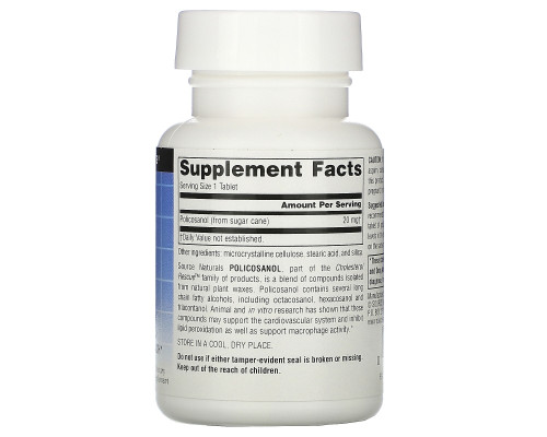 Source Naturals, Поликосанол, 20 мг, 60 таблеток