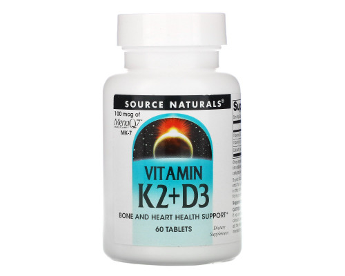 Source Naturals, Витамин К2, 100 мкг, 60 таблеток Source Naturals, Витамин К2, 100 мкг, 60 таблеток