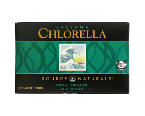 Source Naturals, Хлорелла с островов Яэяма, 200 мг, 300 таблеток