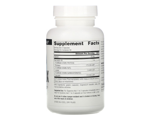 Source Naturals, Панкреатин 8X, 500 мг, 100 капсул Source Naturals, Панкреатин 8X, 500 мг, 100 капсул