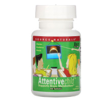 Source Naturals, Внимательный ребенок, 60 таблеток