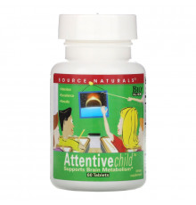 Source Naturals, Внимательный ребенок, 60 таблеток