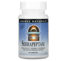 Source Naturals, Серрапептаза, 60 капсул