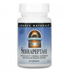 Source Naturals, Серрапептаза, 60 капсул
