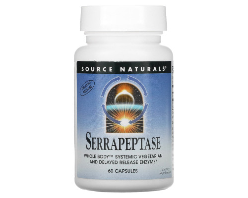 Source Naturals, Серрапептаза, 60 капсул Source Naturals, Серрапептаза, 60 капсул
