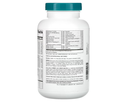 Source Naturals, Women's Life Force Multiple, No Iron, 180 Tablets Source Naturals, Women's Life Force Multiple, No Iron, 180 Tablets