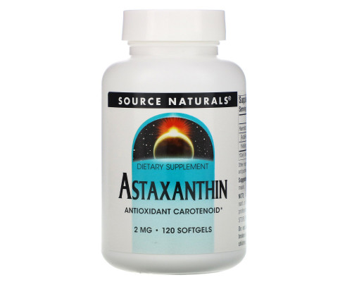 Source Naturals, Астаксантин, 2 мг, 120 капсул Source Naturals, Астаксантин, 2 мг, 120 капсул