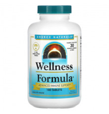 БАДы для укрепления иммунитета Source Naturals, Wellness Formula, улучшенная поддержка иммунитета, 180 таблеток