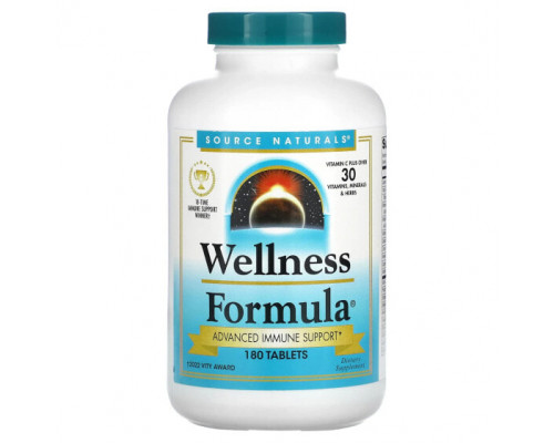 БАДы для укрепления иммунитета Source Naturals, Wellness Formula, улучшенная поддержка иммунитета, 180 таблеток БАДы для укрепления иммунитета Source Naturals, Wellness Formula, улучшенная поддержка иммунитета, 180 таблеток