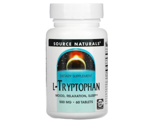 Source Naturals, L-Tryptophan, 166 mg, 60 Tablets Source Naturals, L-Tryptophan, 166 mg, 60 Tablets