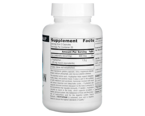Source Naturals, L-Tryptophan, 500 mg, 60 Capsules Source Naturals, L-Tryptophan, 500 mg, 60 Capsules