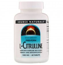 Source Naturals, L-цитруллин, 1000 мг, 60 таблеток