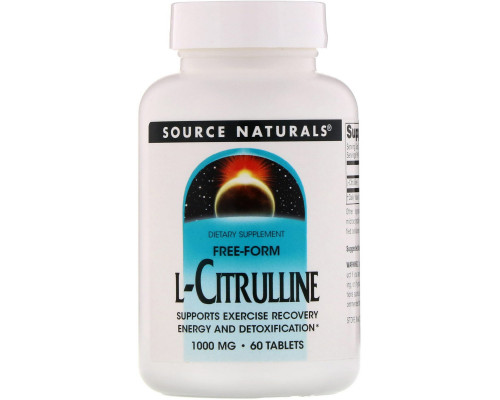 Source Naturals, L-цитруллин, 1000 мг, 60 таблеток Source Naturals, L-цитруллин, 1000 мг, 60 таблеток