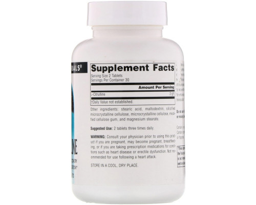 Source Naturals, L-цитруллин, 1000 мг, 60 таблеток Source Naturals, L-цитруллин, 1000 мг, 60 таблеток