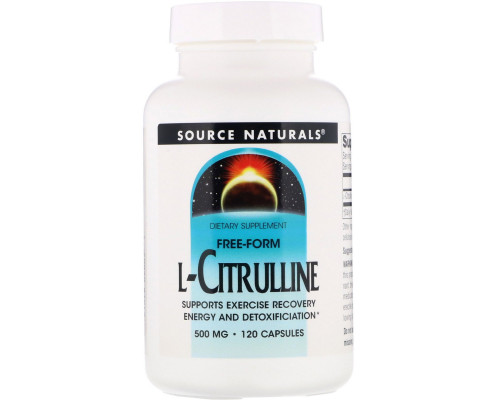 Source Naturals, L-цитруллин, 500 мг, 120 капсул Source Naturals, L-цитруллин, 500 мг, 120 капсул