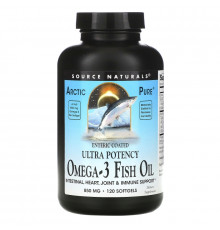 Source Naturals, Arctic Pure, рыбий жир omega-3, высокоактивный, 850 мг, 120 капсул