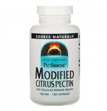 Source Naturals, PectImmune, модифицированный цитрусовый пектин, 750 мг, 120 капсул
