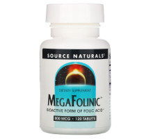 Source Naturals, Фолиевая кислота MegaFolinic, 800 мкг, 120 таблеток
