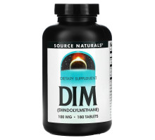Source Naturals, DIM (диндолилметан), 100 мг, 180 таблеток