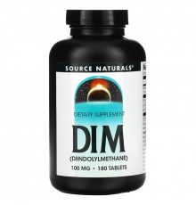Source Naturals, DIM (диндолилметан), 100 мг, 180 таблеток
