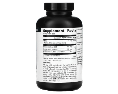 Source Naturals, DIM (диндолилметан), 100 мг, 180 таблеток Source Naturals, DIM (диндолилметан), 100 мг, 180 таблеток