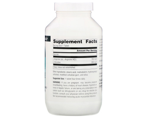 Source Naturals, Комплекс L-аргинина L-цитруллина, 1000 мг, 240 таблеток