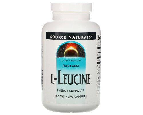 Source Naturals, L-лейцин, 500 мг, 240 капсул Source Naturals, L-лейцин, 500 мг, 240 капсул