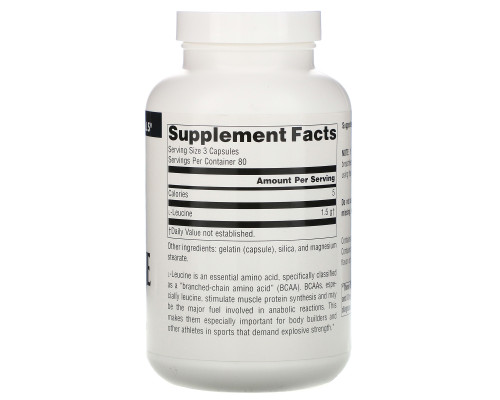 Source Naturals, L-лейцин, 500 мг, 240 капсул Source Naturals, L-лейцин, 500 мг, 240 капсул