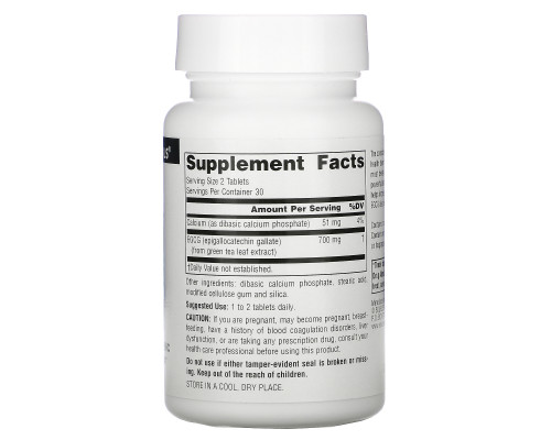 Source Naturals, EGCG, 350 мг, 60 таблеток Source Naturals, EGCG, 350 мг, 60 таблеток