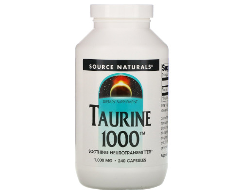 Source Naturals, Таурин 1000, 1000 мг, 240 капсул Source Naturals, Таурин 1000, 1000 мг, 240 капсул