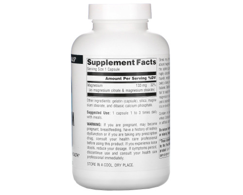Source Naturals, Магния цитрат, 133 мг, 180 капсул Source Naturals, Магния цитрат, 133 мг, 180 капсул