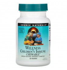 Source Naturals, Wellness, Детские Жевательные Витамины для Имунной Системы 30 конфет