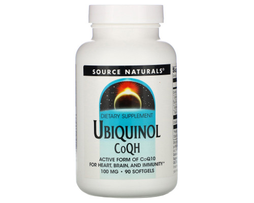 Source Naturals, Убихинол CoQH, 100 мг, 90 капсул Source Naturals, Убихинол CoQH, 100 мг, 90 капсул